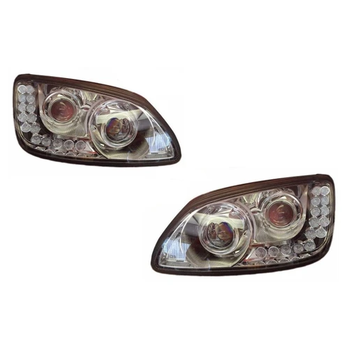 KENWORTH T660 CHROME PROJECTOR HEADLIGHT (SET ) 18 LED TURN SIGNAL