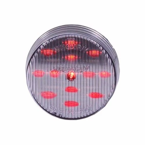 Maxxima 2-1/2" Round Clearance Side Marker light 13 LED Red Clear Lens