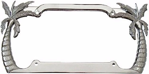 Palm Tree Tropical Metal Chrome License Plate Frame 