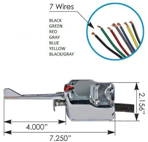 Turn Signal Switch - Universal 7 Wire CHROME - Signal Stat 901