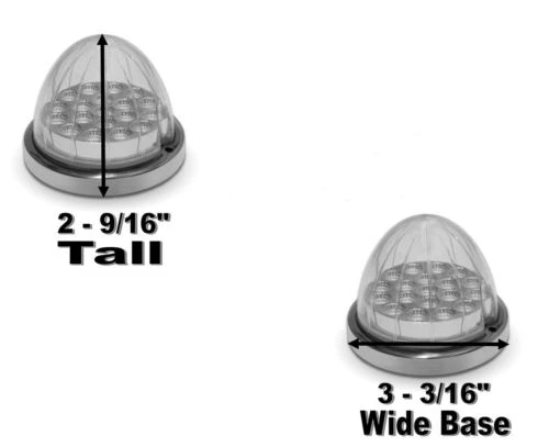 Amber Watermelon (19 LED) Marker Turn Signal Light - Amber Lens - Amber LED