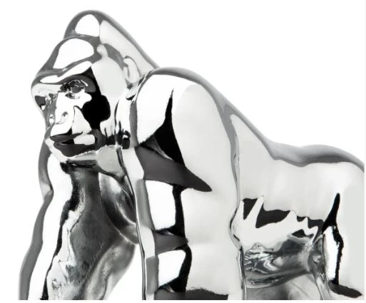 Gorilla King Hood Ornament (Chrome) 3 Hole Mount 4 3/4" Tall