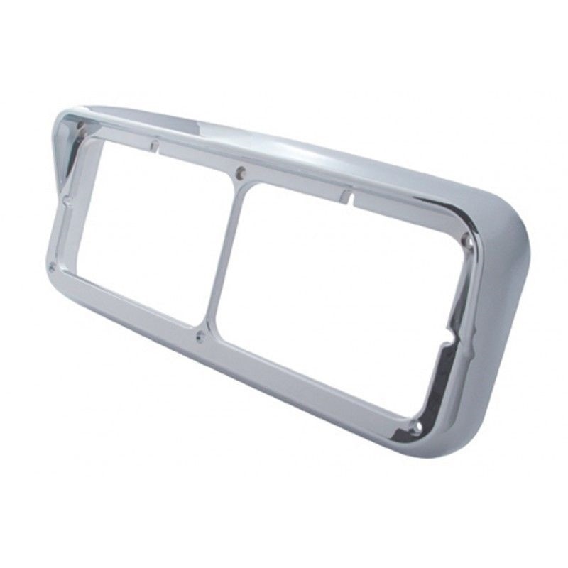 Rectangular Dual Light Headlight Bezel with Visor for Peterbilt Freightliner Kenworth