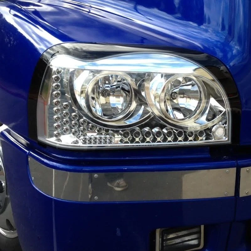 Freightliner Century Headlight (SET) CHROME w/AmberLED DayLight &Turn Signal LED