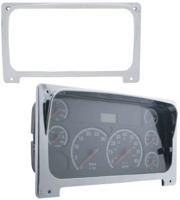 Freightliner Century / M2 Chrome Center Gauge Cluster Cover w/ Visor