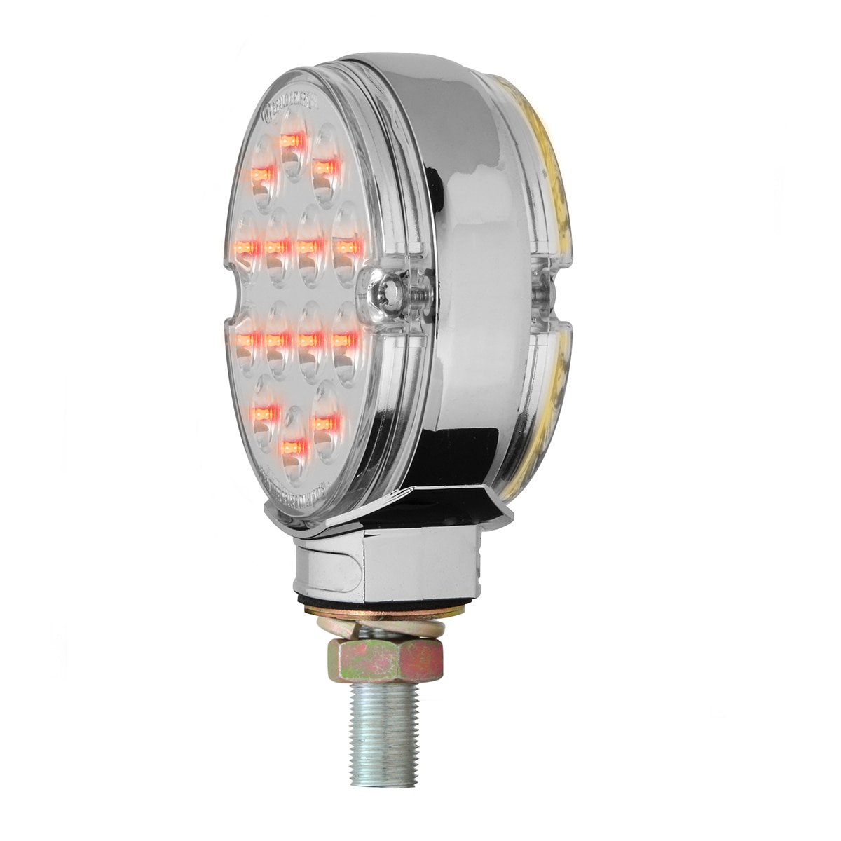 14 LED Double Face 3" Red / Amber Light with Clear Lens for Semi Truck Fenders