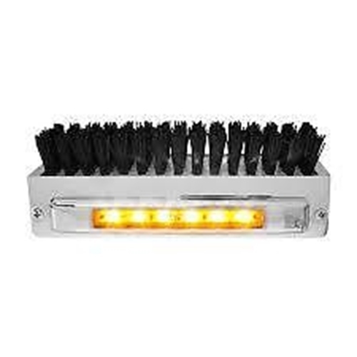 Boot Brush Caddie (6 LED) Amber LED/Amber Lens - Black brush chrome Peterbilt