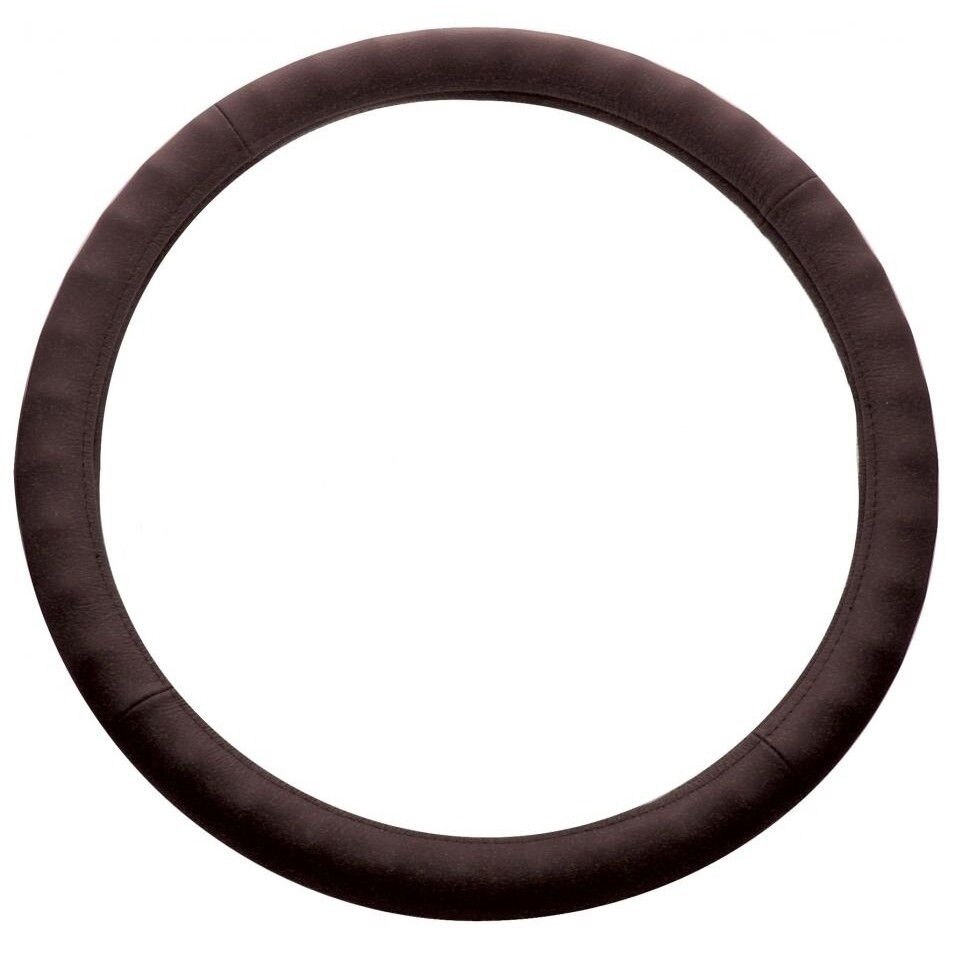 Steering Wheel Cover, Dark Brown Leather for Peterbilt Kenworth Freightliner, 18"
