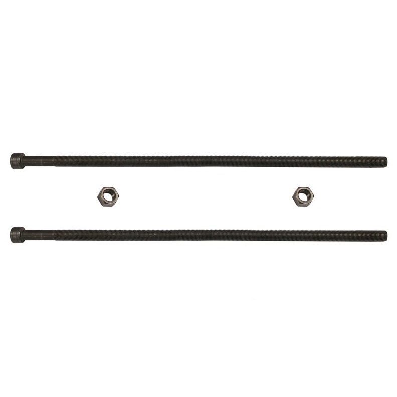 Leaf Spring Center Bolt Pin - 3/8" x 12" (PAIR) Fine Threaded Leaf Bolts w/ Nuts