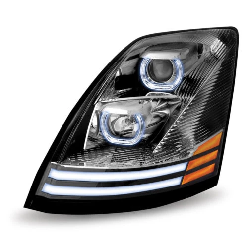 Volvo VNL Halogen Projector LED Headlight Chrome  (Driver side) 2004 and up
