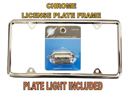 License Plate Chrome Frame & License Plate Light